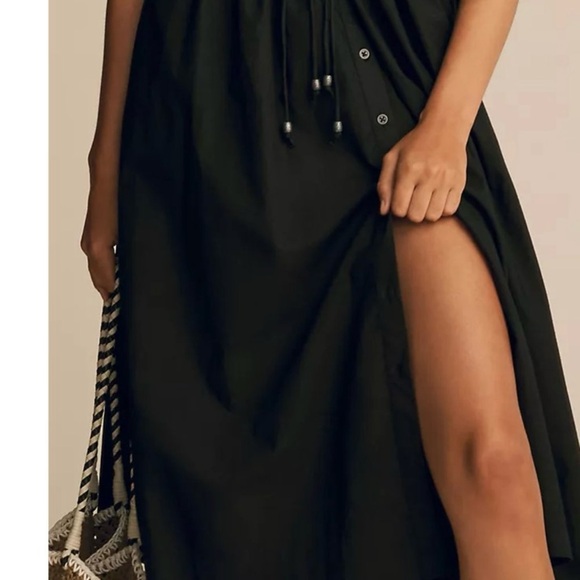 NWT Maeve Anthropologie Women’s Sleeveless Button Front Shirt Dress Black XXS - Picture 5 of 13